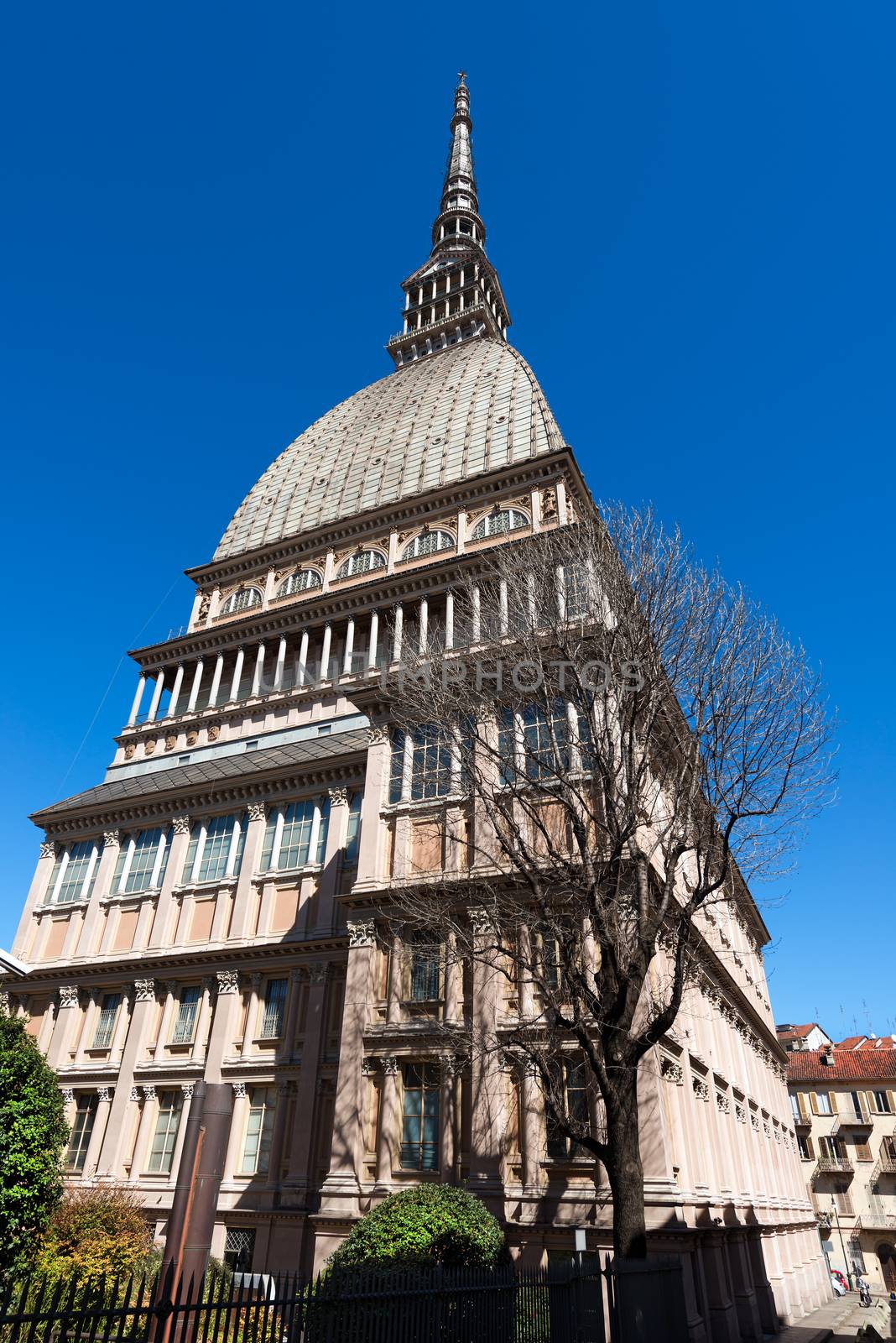 Mole Antonelliana (1863-1889) in Turin (Torino) Piemonte, Italy, Symbol of the city. Architect Alessandro Antonelli.