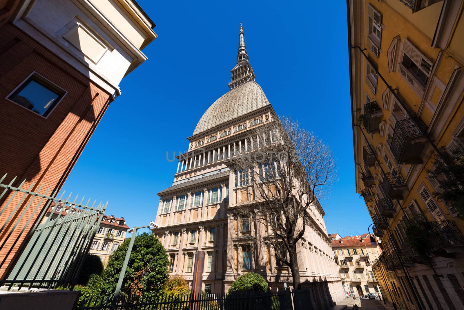 Mole Antonelliana (1863-1889) in Turin (Torino) Piemonte, Italy, Symbol of the city. Architect Alessandro Antonelli.