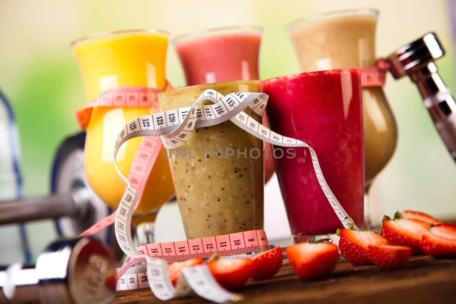 Dumbbell, healthy and fresh concept