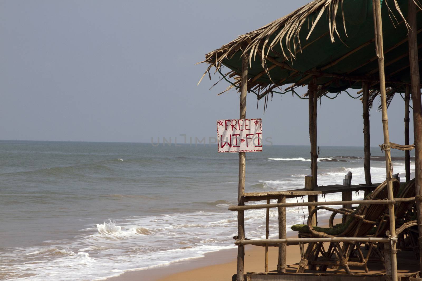 GOA India Beach, beautiful with palm trees by mcherevan