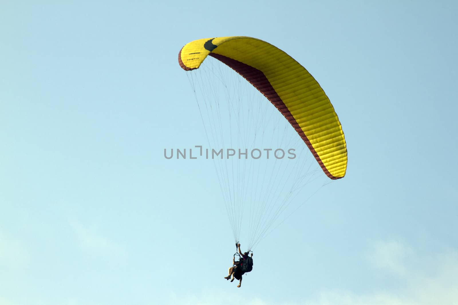 Flying on a parachute India Goa.