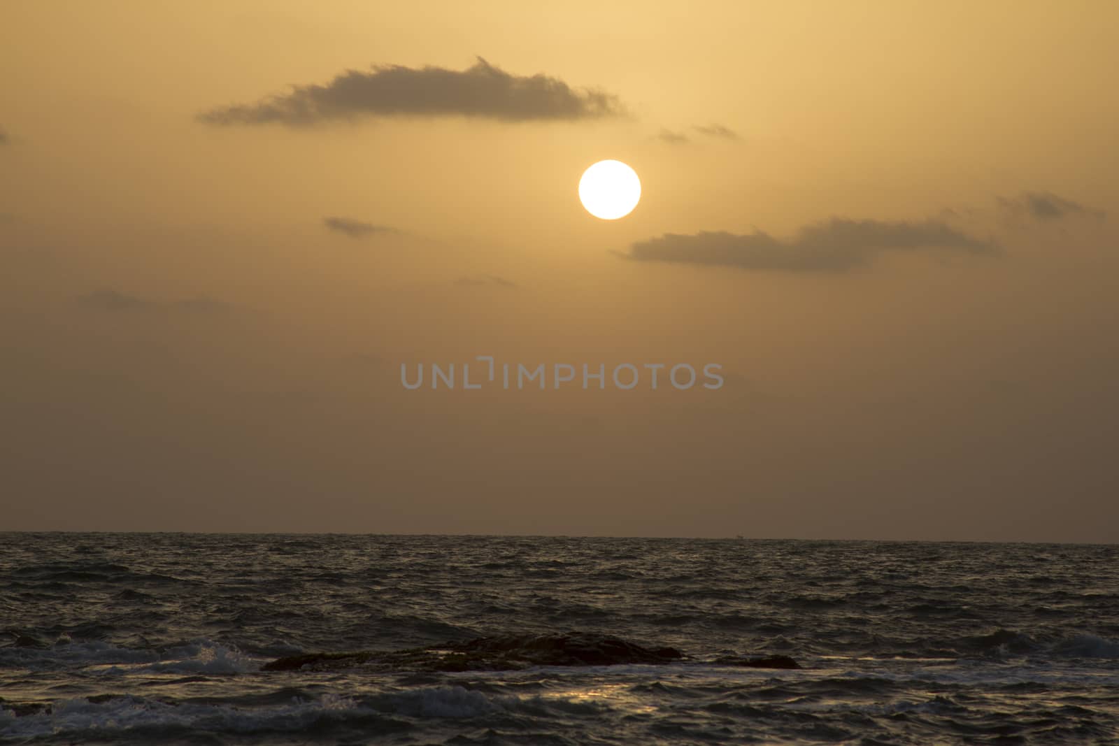 Sunset at Palolem beach, state of Goa, India