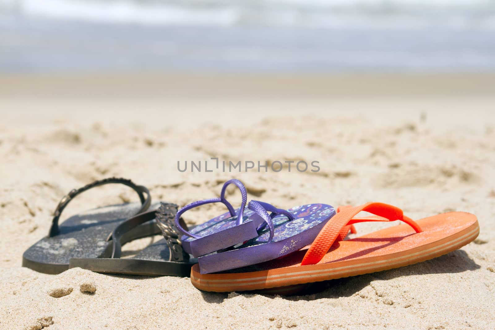 Flip-flop on a beautiful beach. India Goa. by mcherevan