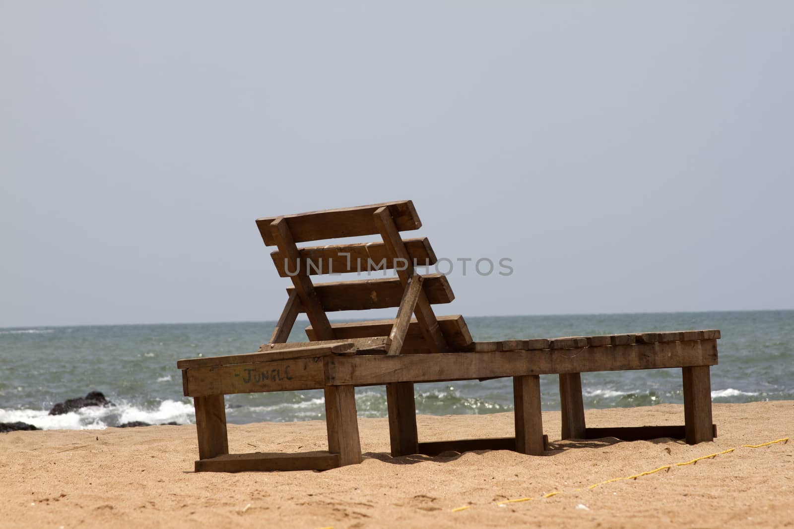 Plank bed  on a beach. India Goa. by mcherevan