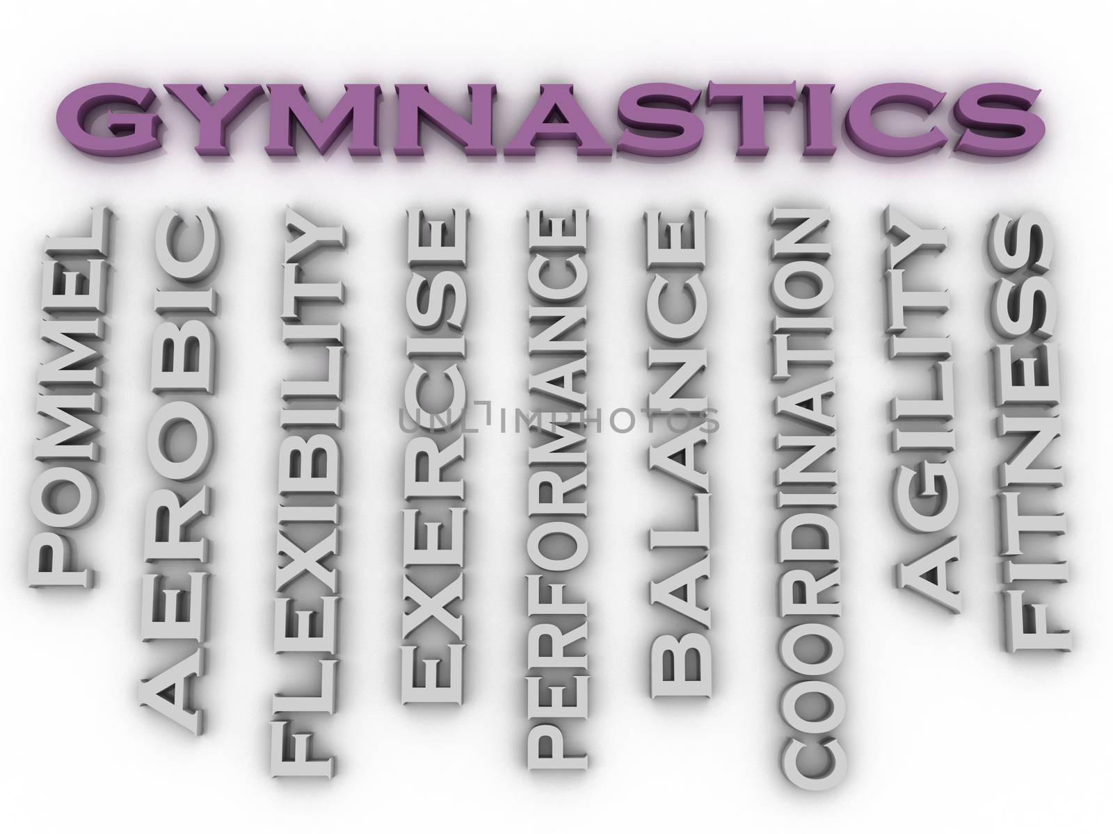 3d image Gymnastics issues concept word cloud background