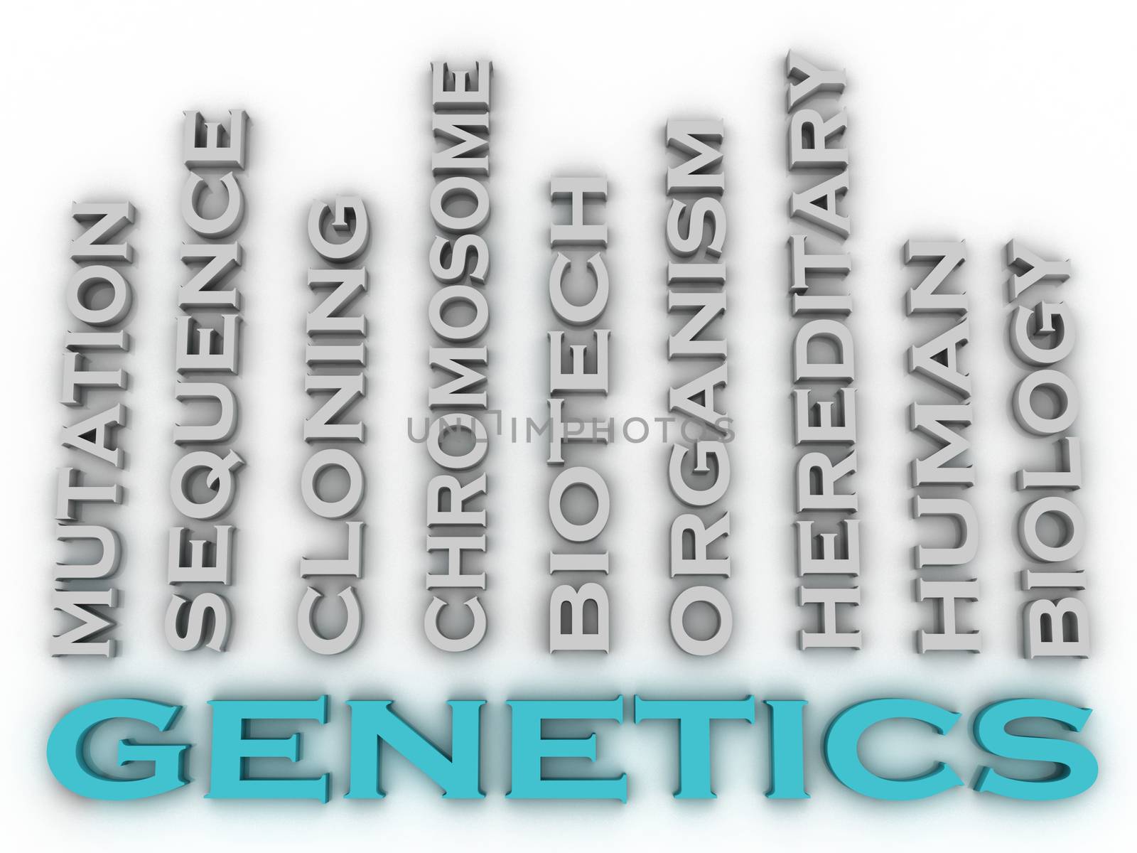 3d image Genetics issues concept word cloud background by dacasdo