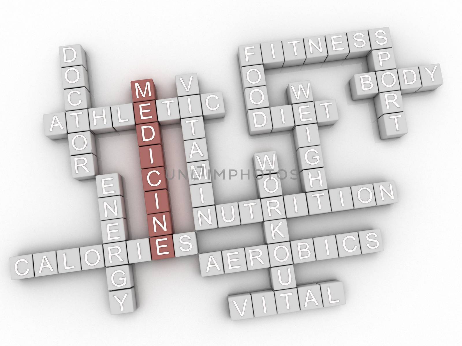 3d image Medicine issues concept word cloud background by dacasdo