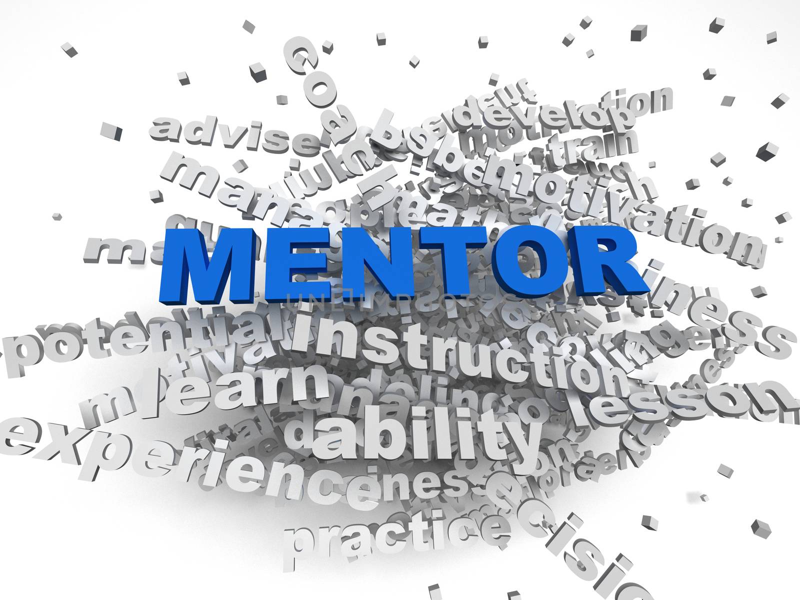 3d image Mentor issues concept word cloud background