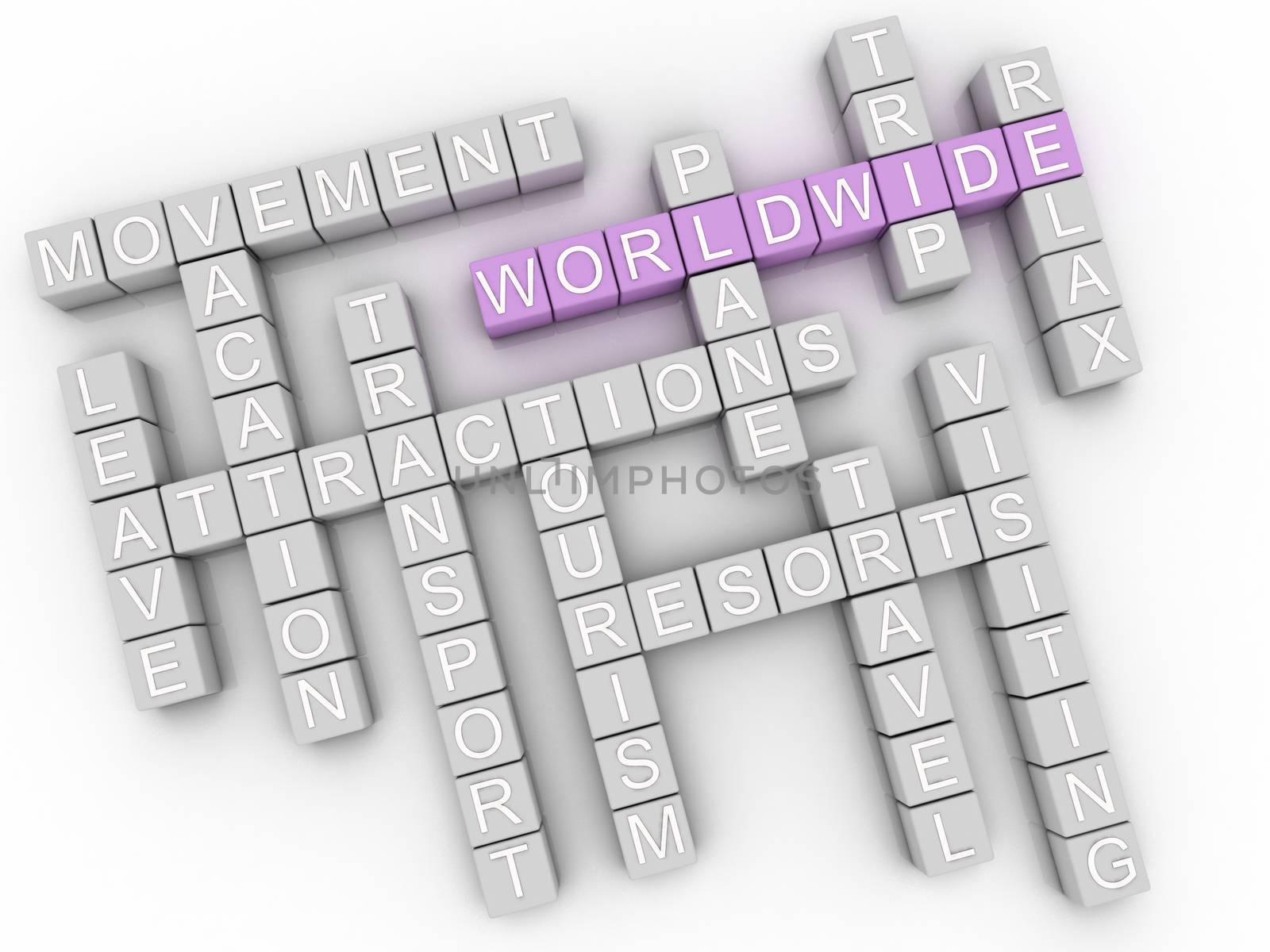 3d image Worldwide issues concept word cloud background
