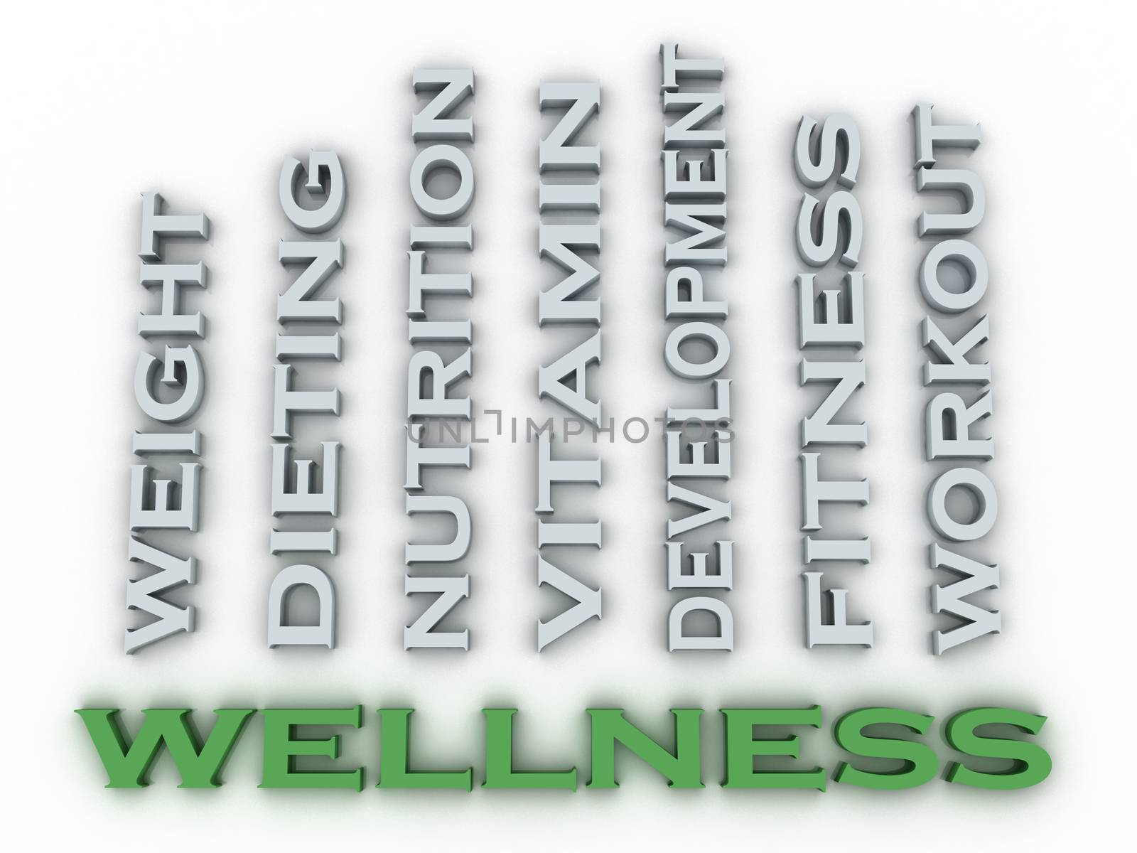 3d image Wellness issues concept word cloud background by dacasdo