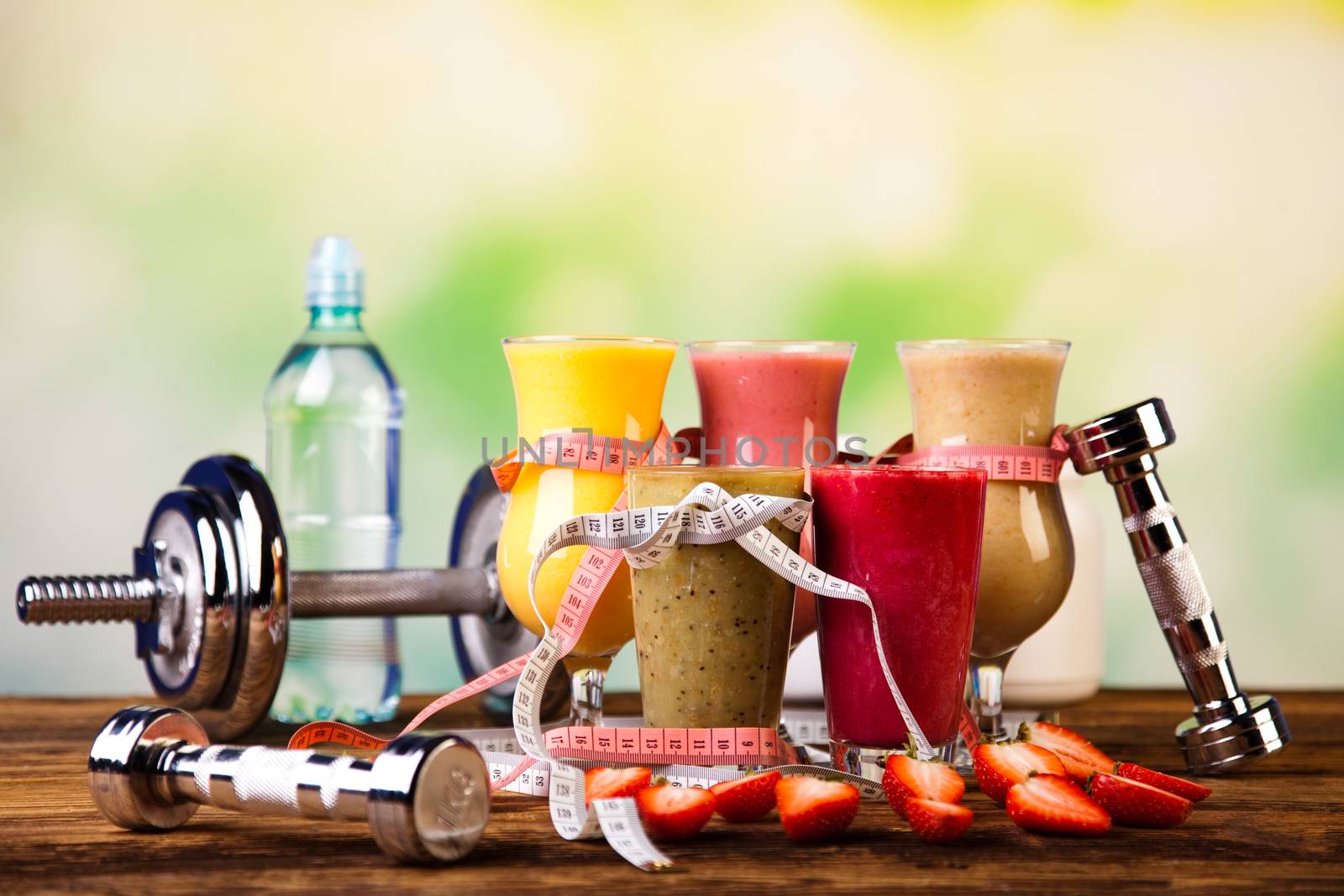 Dumbbell, healthy and fresh concept