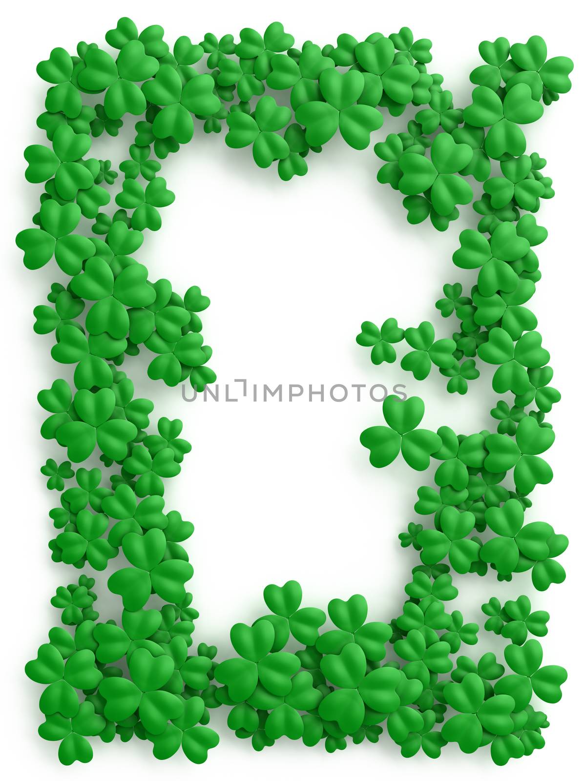 Clover background for St. Patrick Day with free space in center