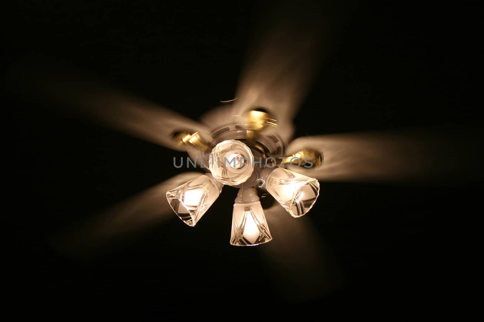An electric ceiling fan in a home
