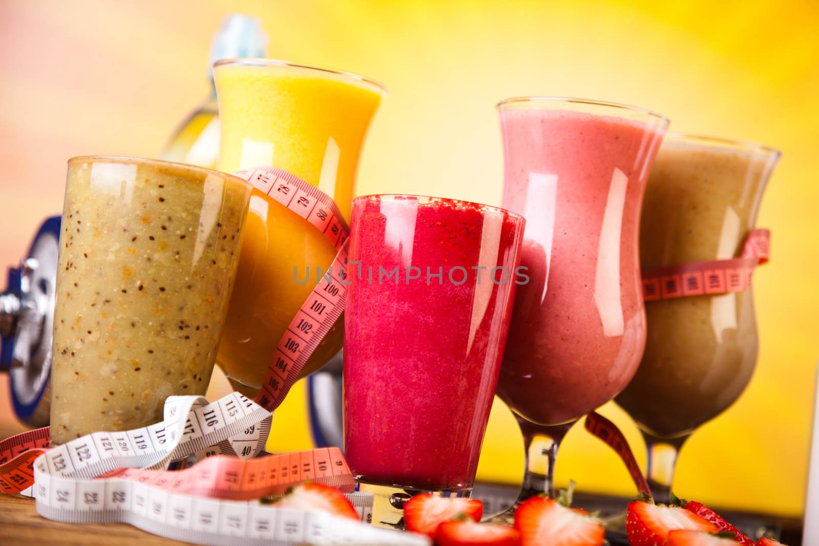 Dumbbell, healthy and fresh concept
