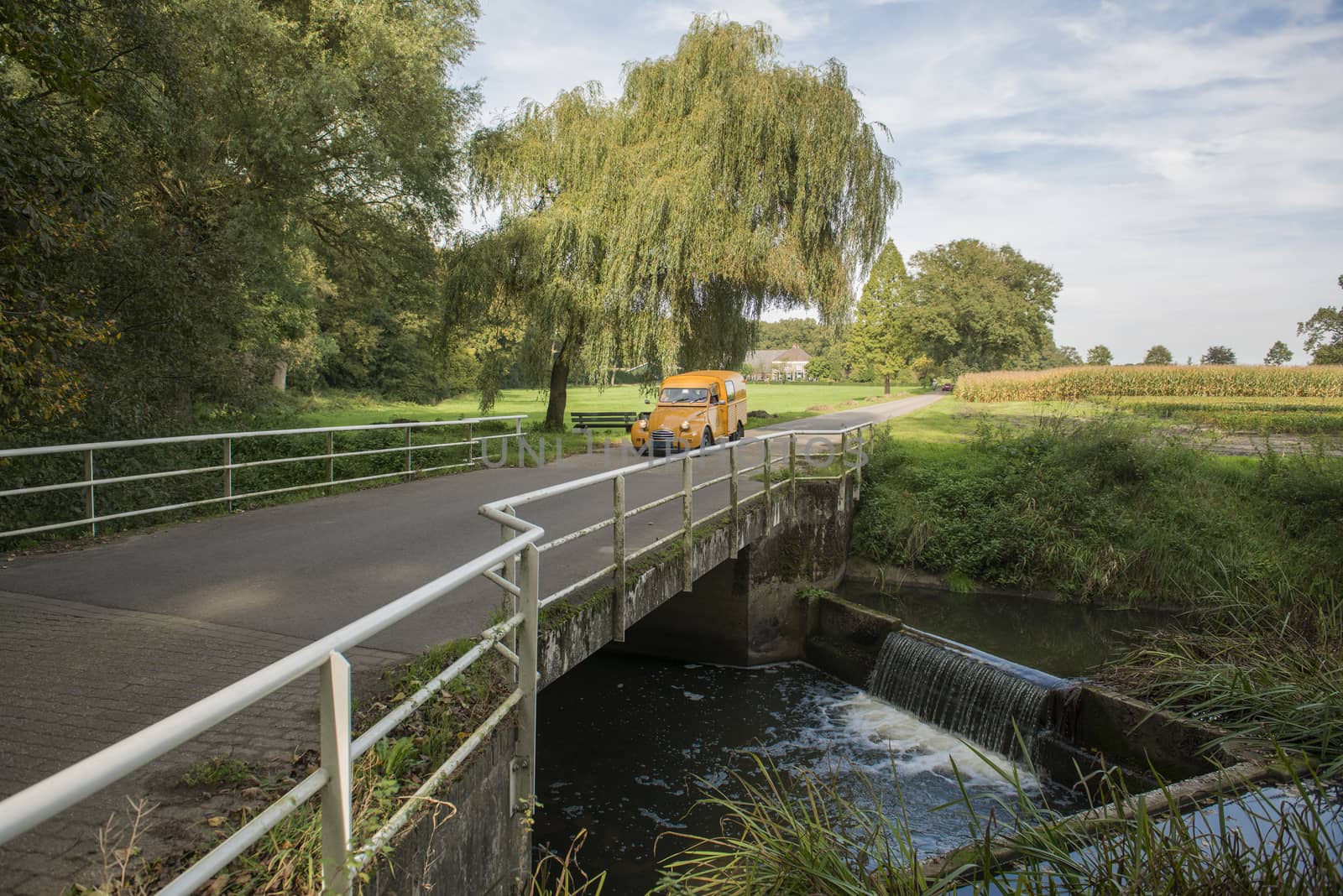 Protected Brook near Winterswijk in the East of the Netherlands in the fall. Brook called "Boven-Slinge" nearby the German border