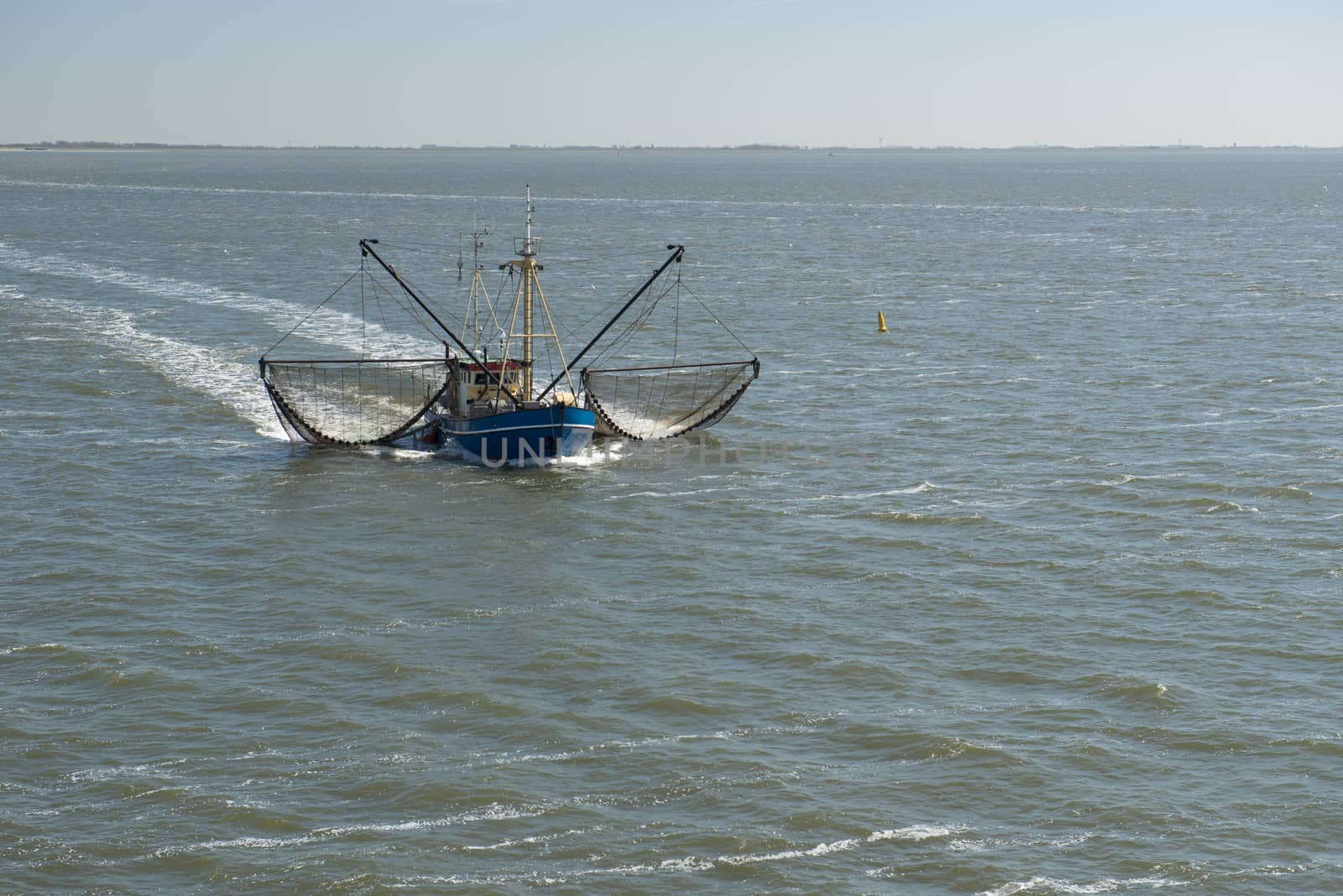 Fishing boat on the UNESCO protected Dutch Wadden Sea