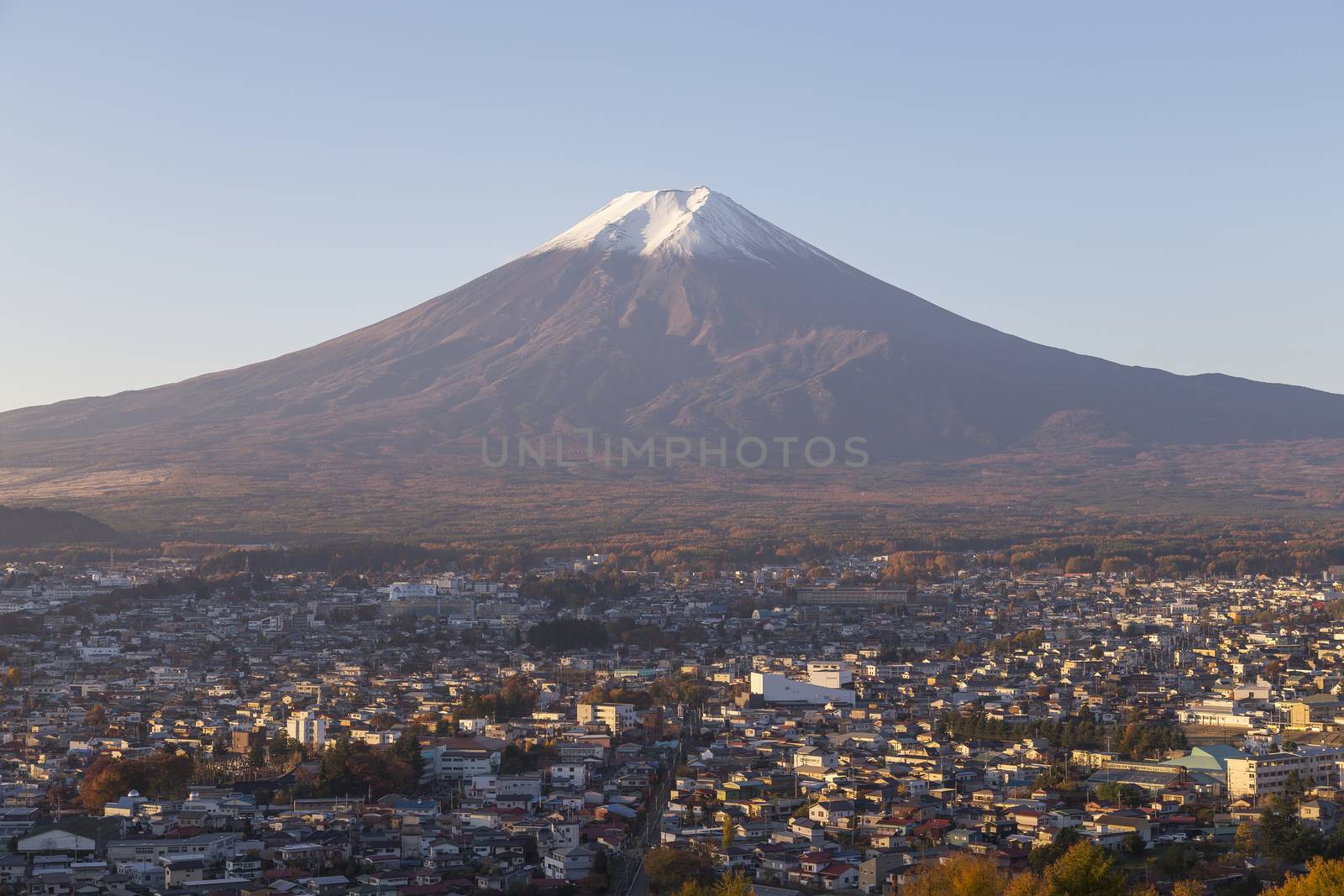 This photo was shot from the area around Mt.Fuji in Autumn. It is time to start snow cap on the top of Mt.Fuji. There are 5 lake around Mt.Fuji.