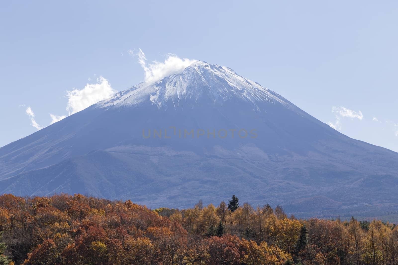 This photo was shot from the area around Mt.Fuji in Autumn. It is time to start snow cap on the top of Mt.Fuji. There are 5 lake around Mt.Fuji.