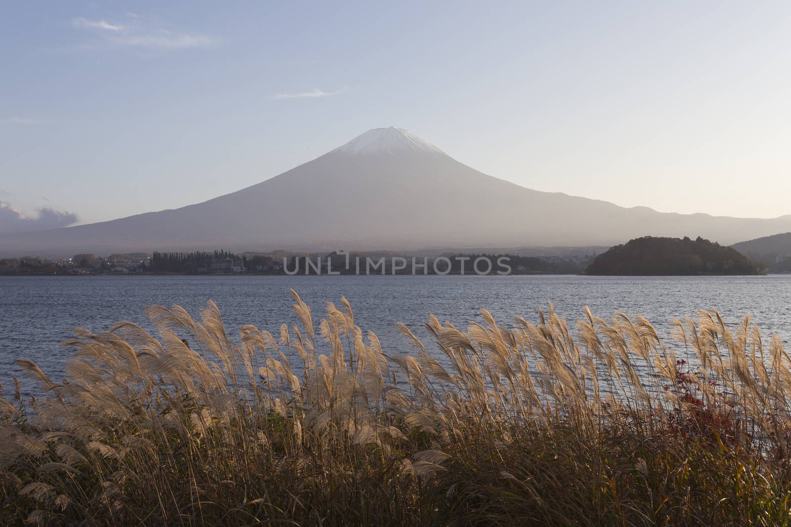 This photo was shot from the area around Mt.Fuji in Autumn. It is time to start snow cap on the top of Mt.Fuji. There are 5 lake around Mt.Fuji.