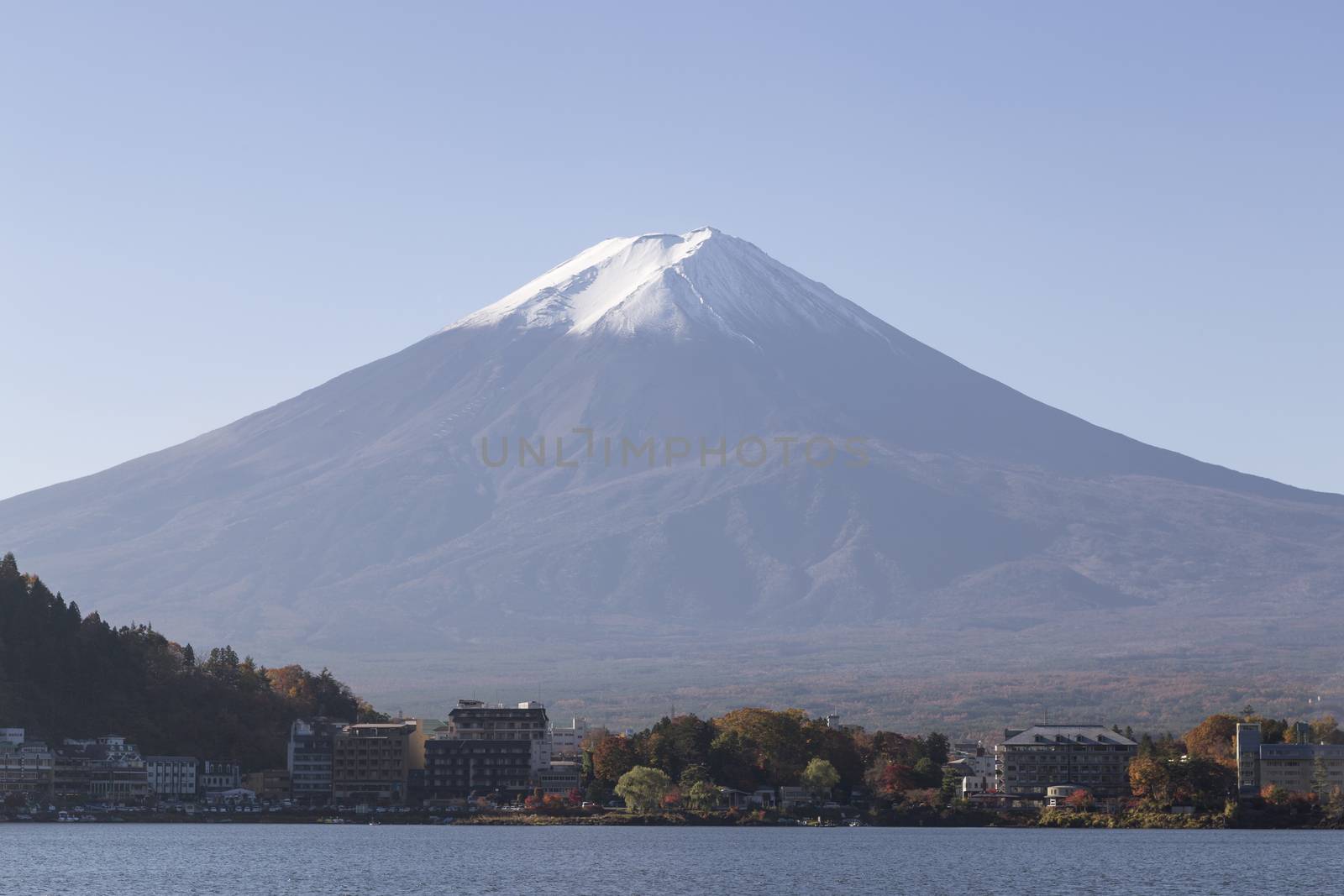This photo was shot from the area around Mt.Fuji in Autumn. It is time to start snow cap on the top of Mt.Fuji. There are 5 lake around Mt.Fuji.