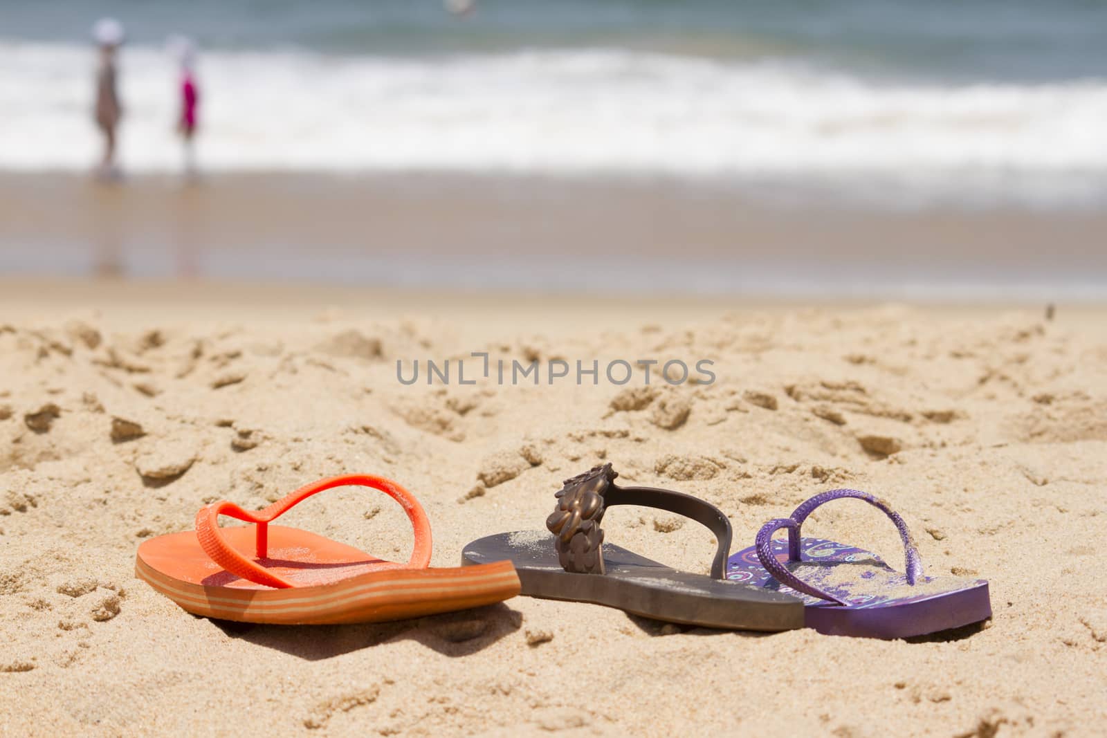 Flip-flop on a beautiful beach. India Goa. by mcherevan