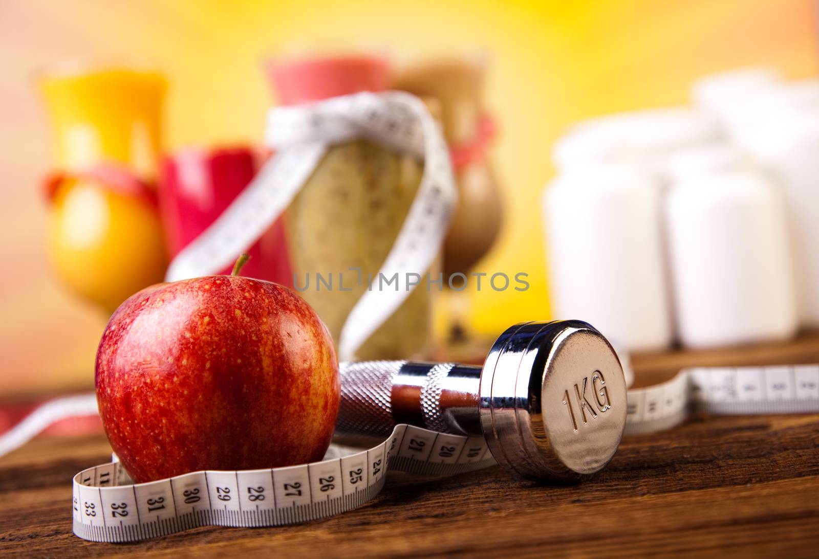 Dumbbell, healthy and fresh concept