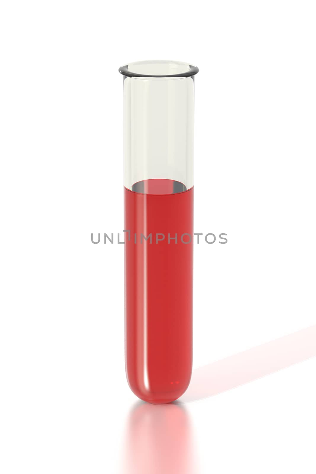 Test tube with red liquid