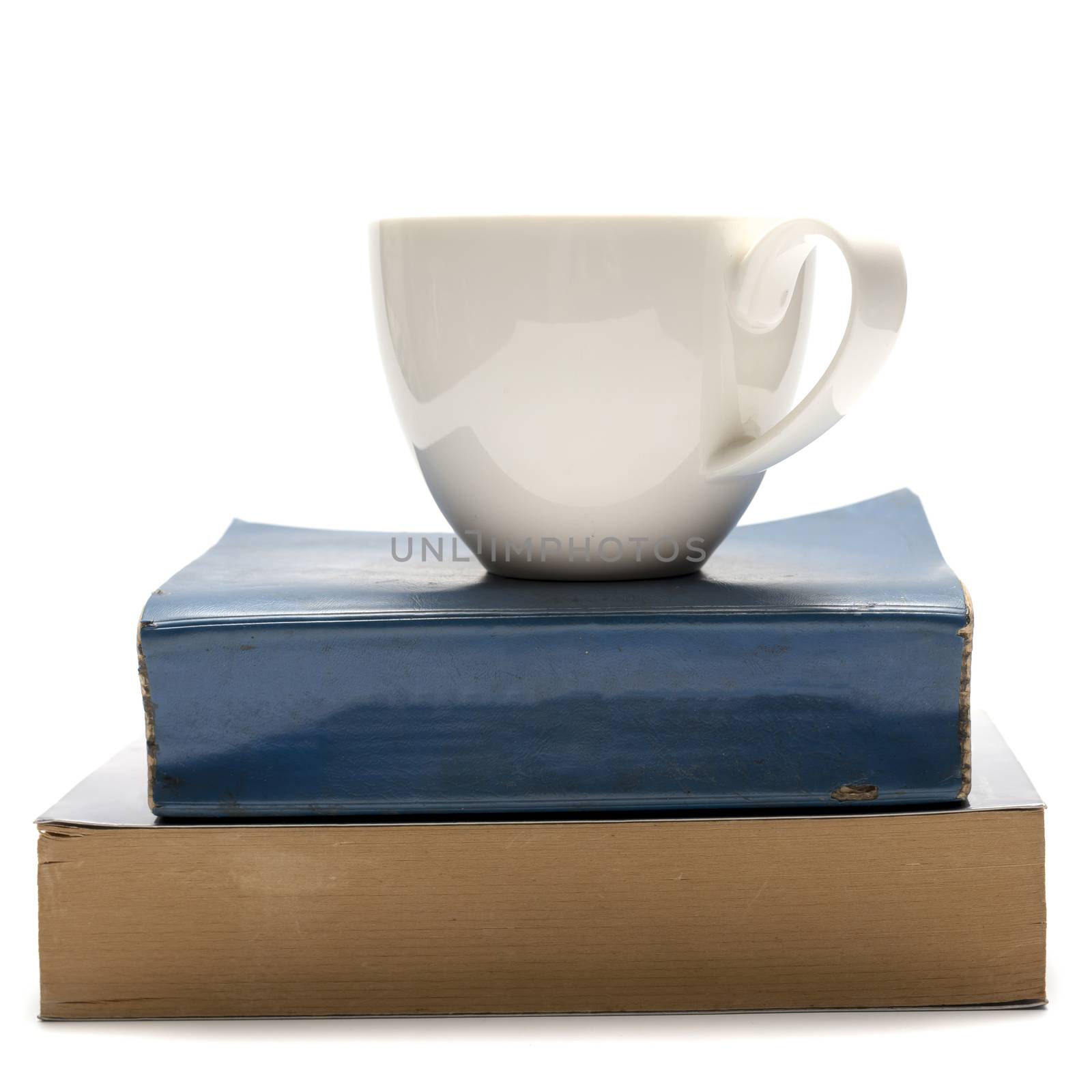 stack of book and coffee cup by ammza12