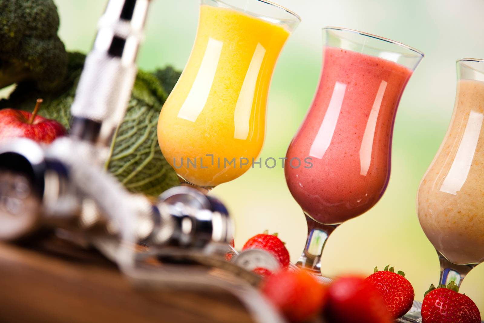 Healthy diet, protein shakes, sport and fitness