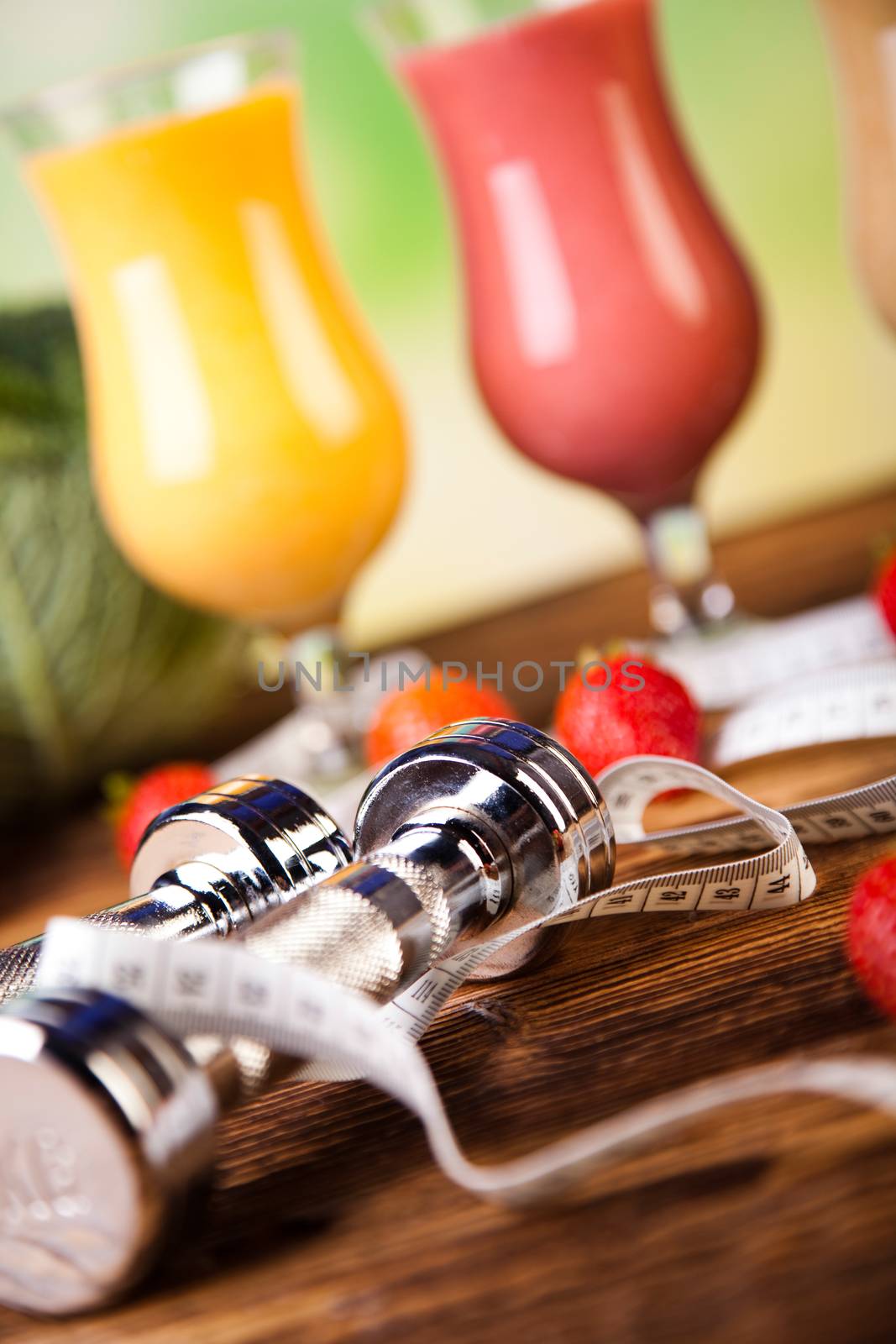 Healthy diet, protein shakes, sport and fitness