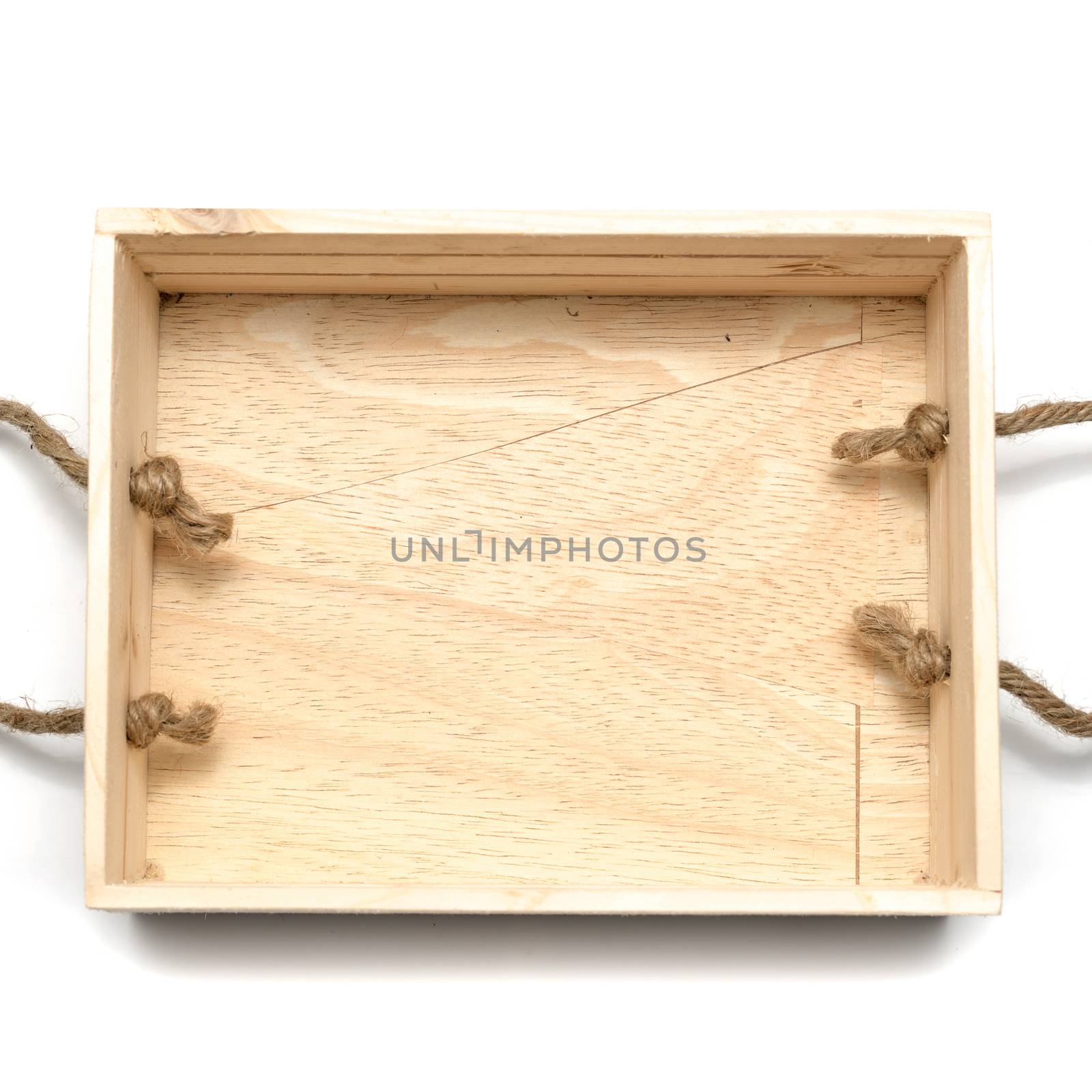 empty wood box isolated on white background