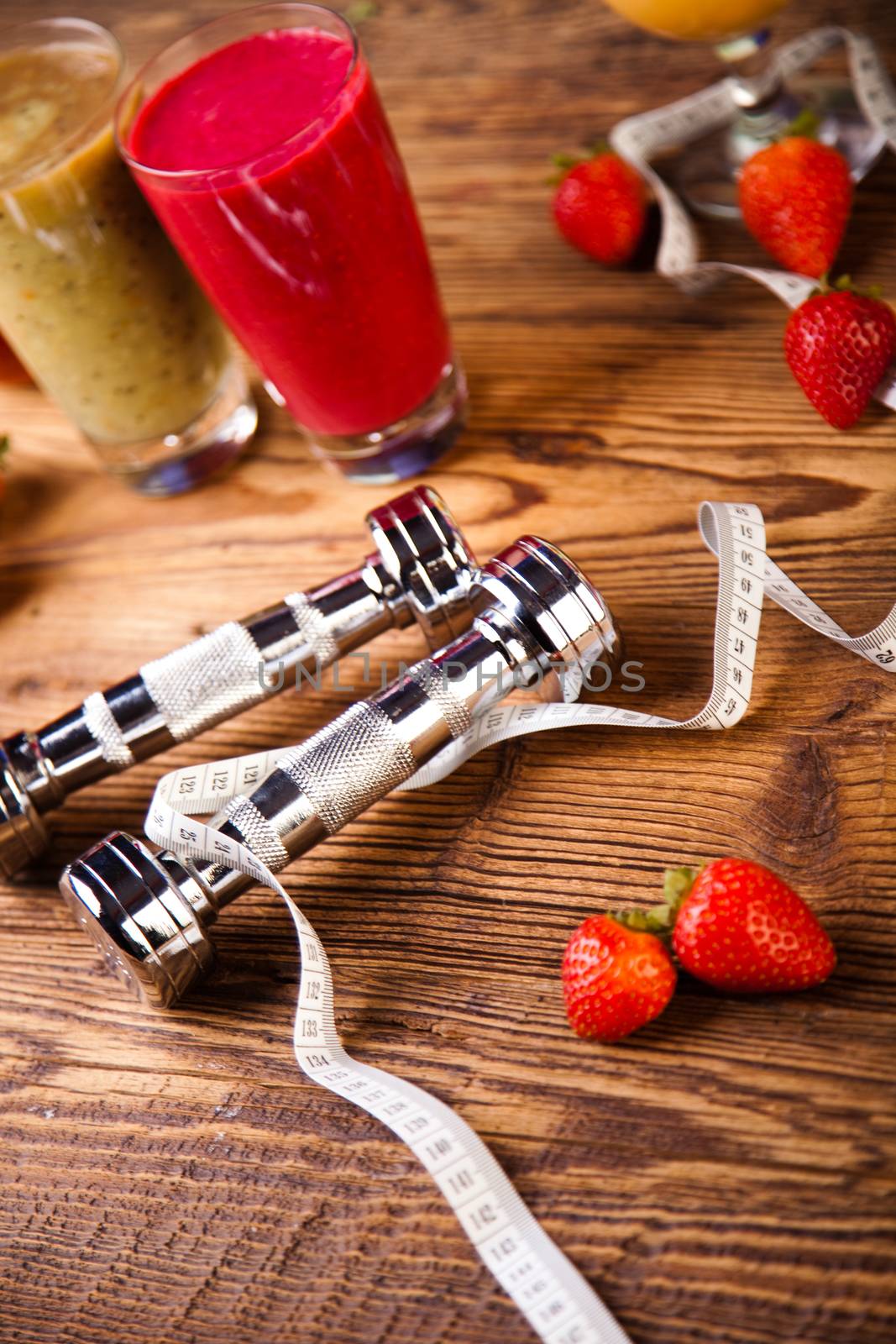 Healthy diet, protein shakes, sport and fitness