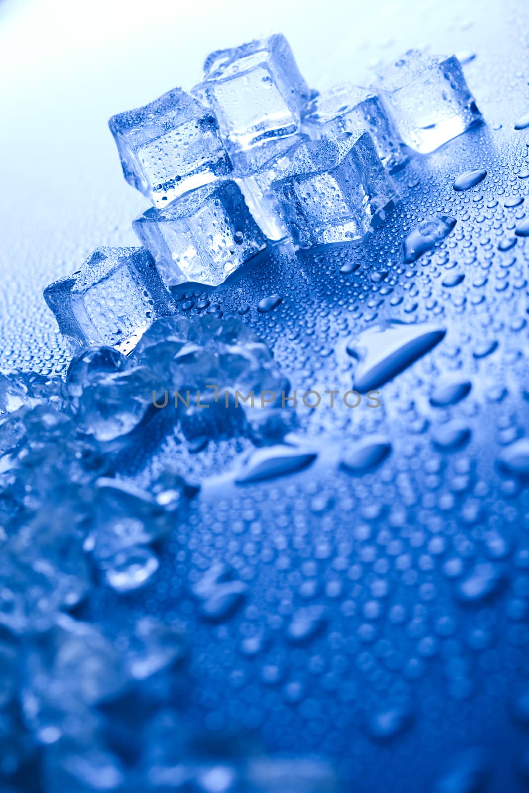 Cubes of ice, cold and fresh concept
