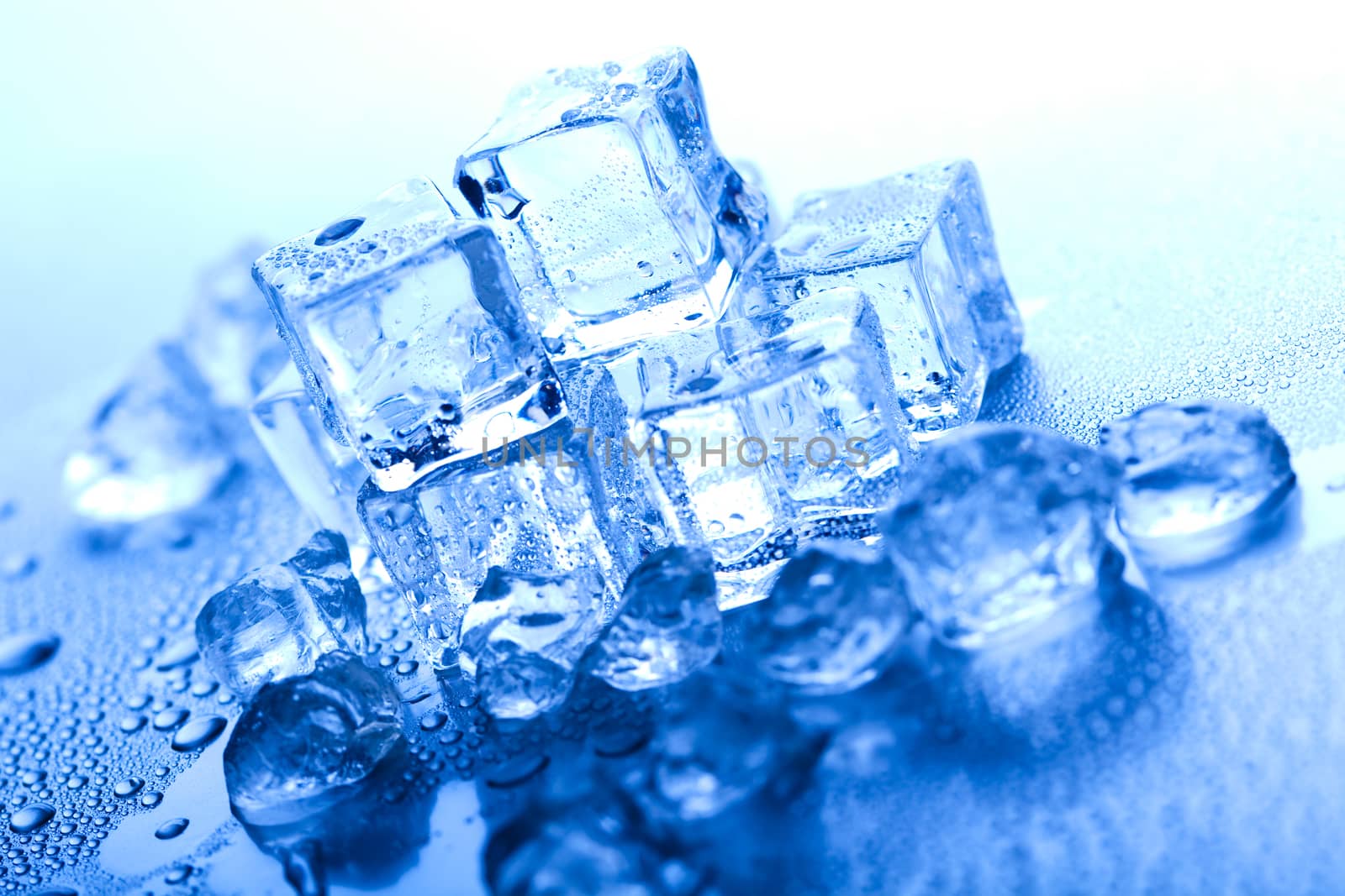 Cubes of ice, cold and fresh concept