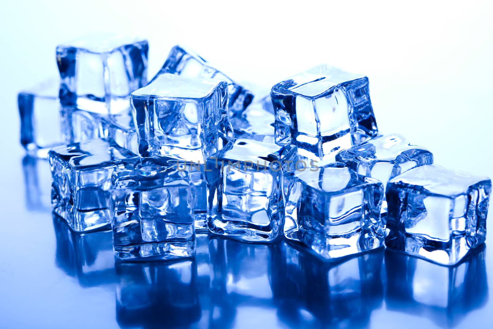Cubes of ice, cold and fresh concept