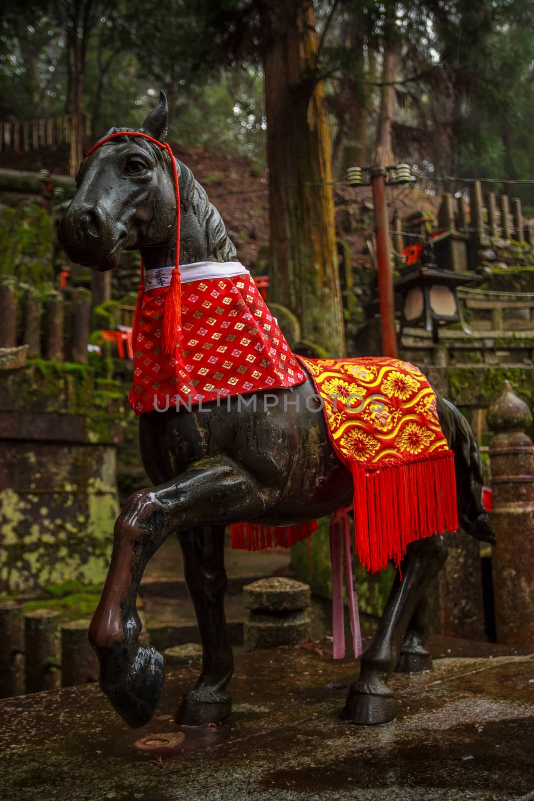 Horse statue in Japanese temple