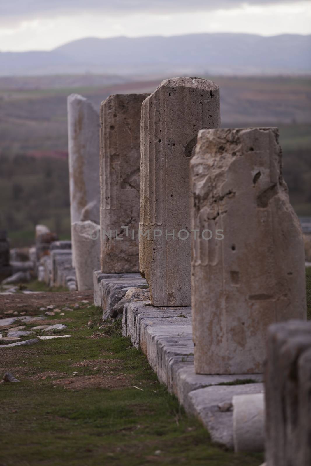 Row of Ionic columns at the ruins of Antioch Pisidian 