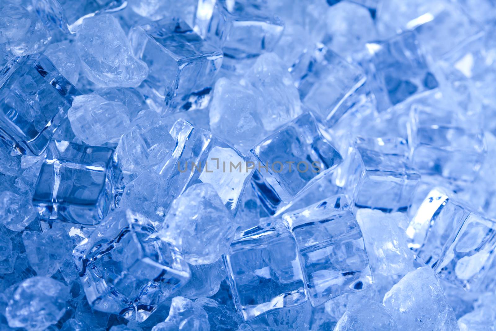 Blue and shiny ice cubes