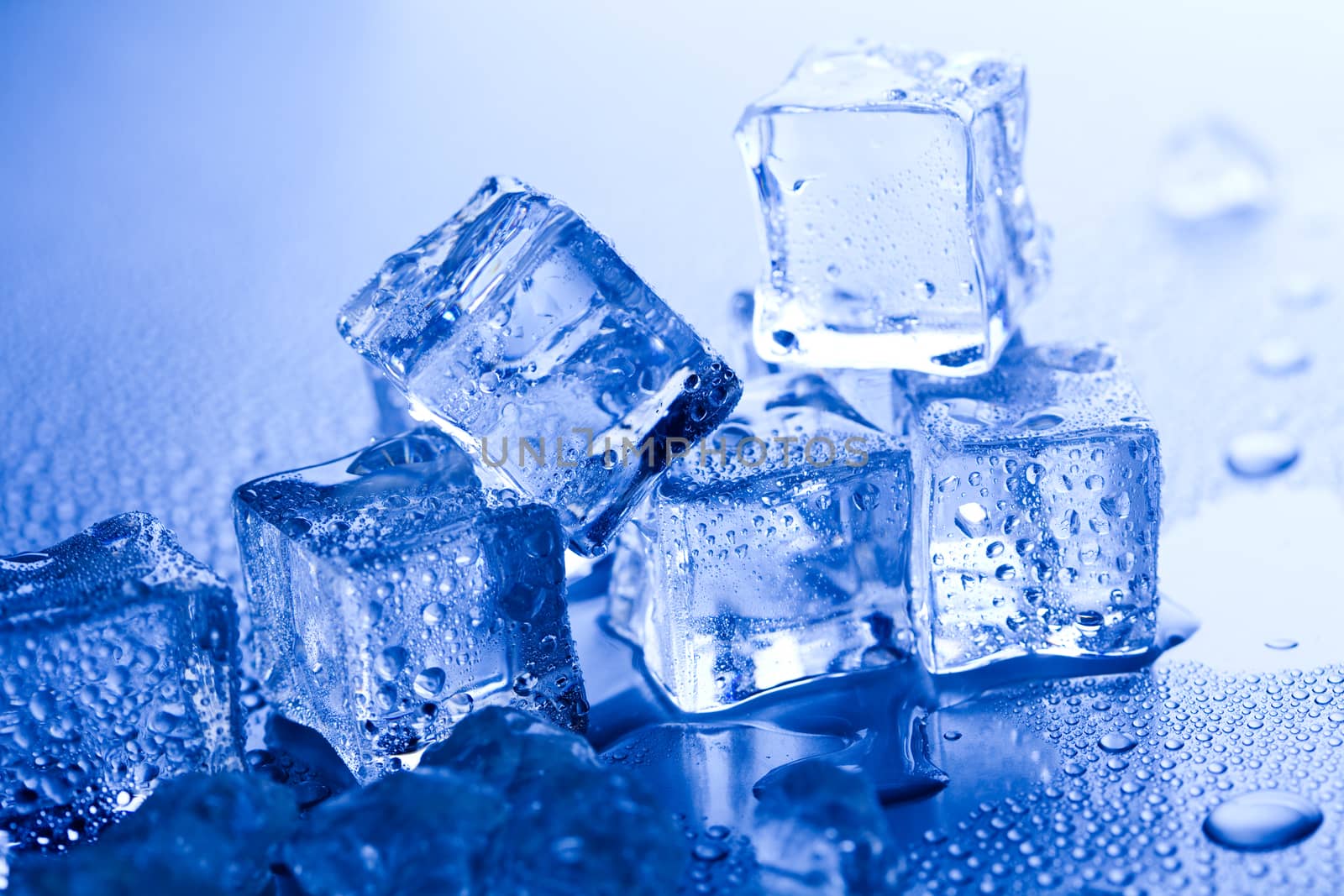 Background with ice cubes, cold and fresh concept