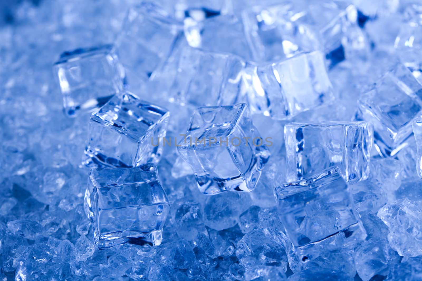 Background with ice cubes, cold and fresh concept