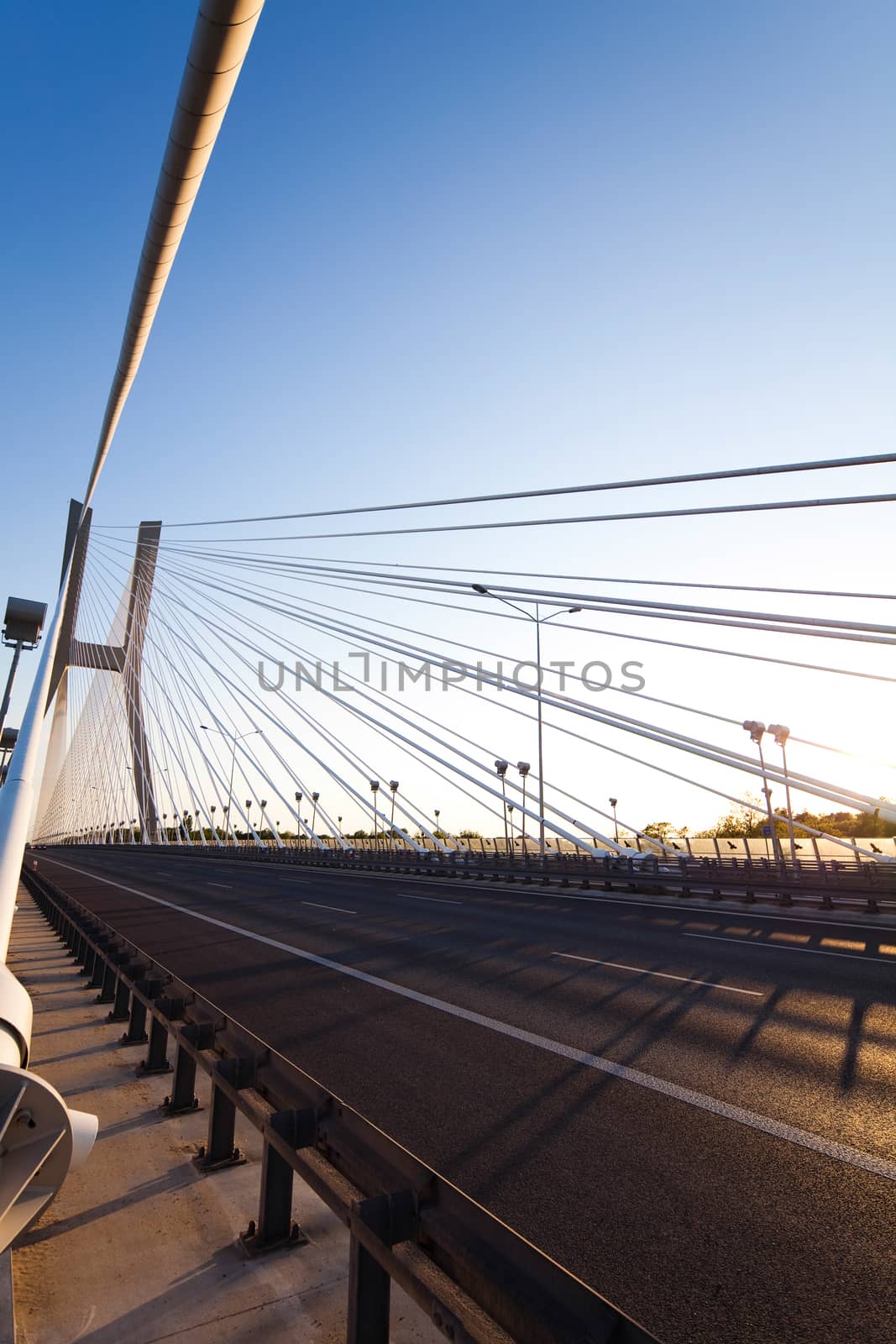 Huge bridge, saturated landmark view