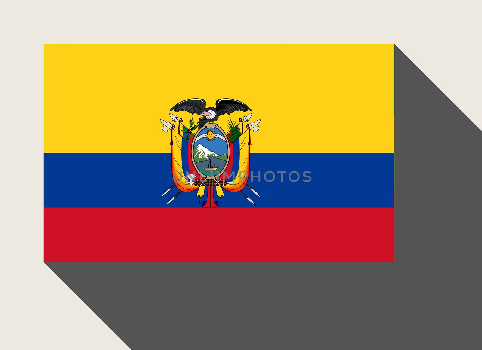 Ecuador flag in flat web design style.