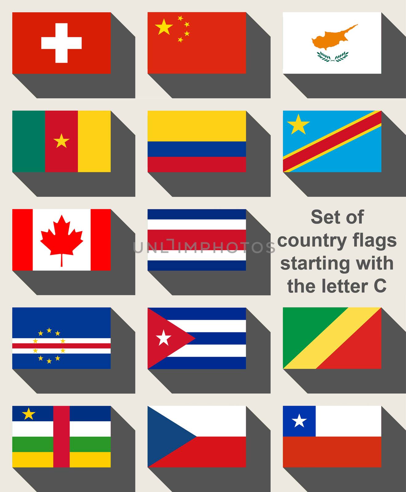 Set of country flags starting with the letter C by speedfighter