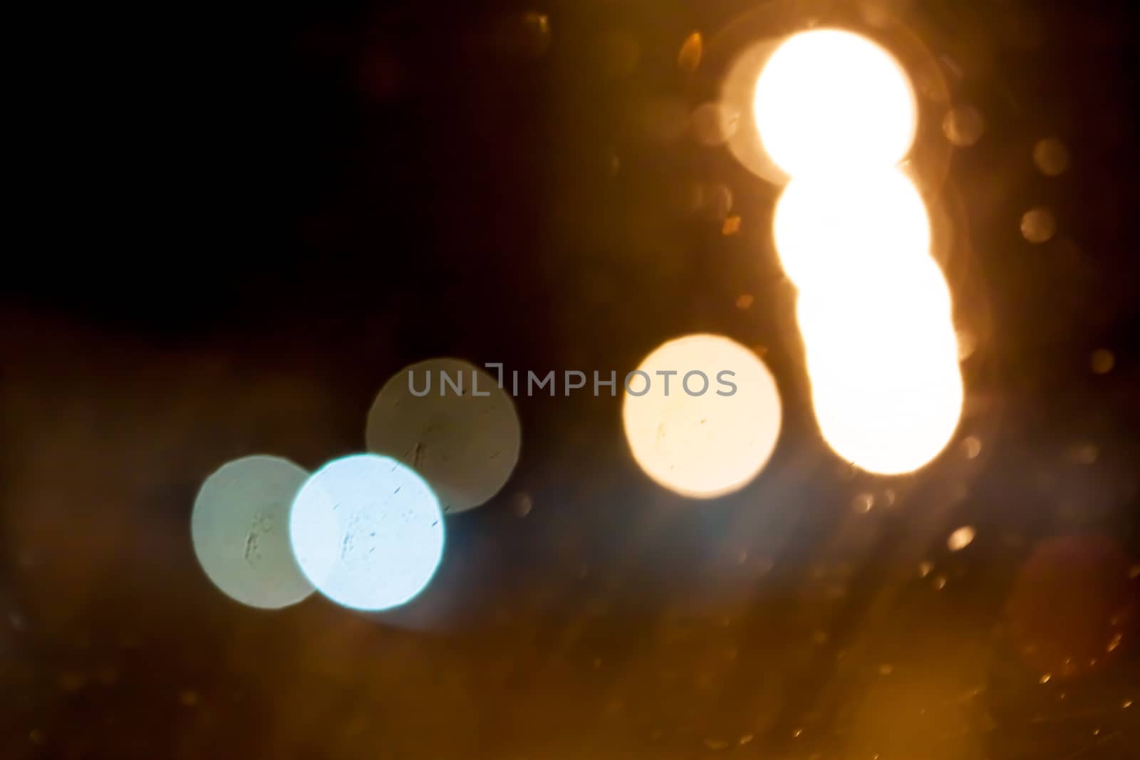 City night background in Kiev out of  focus