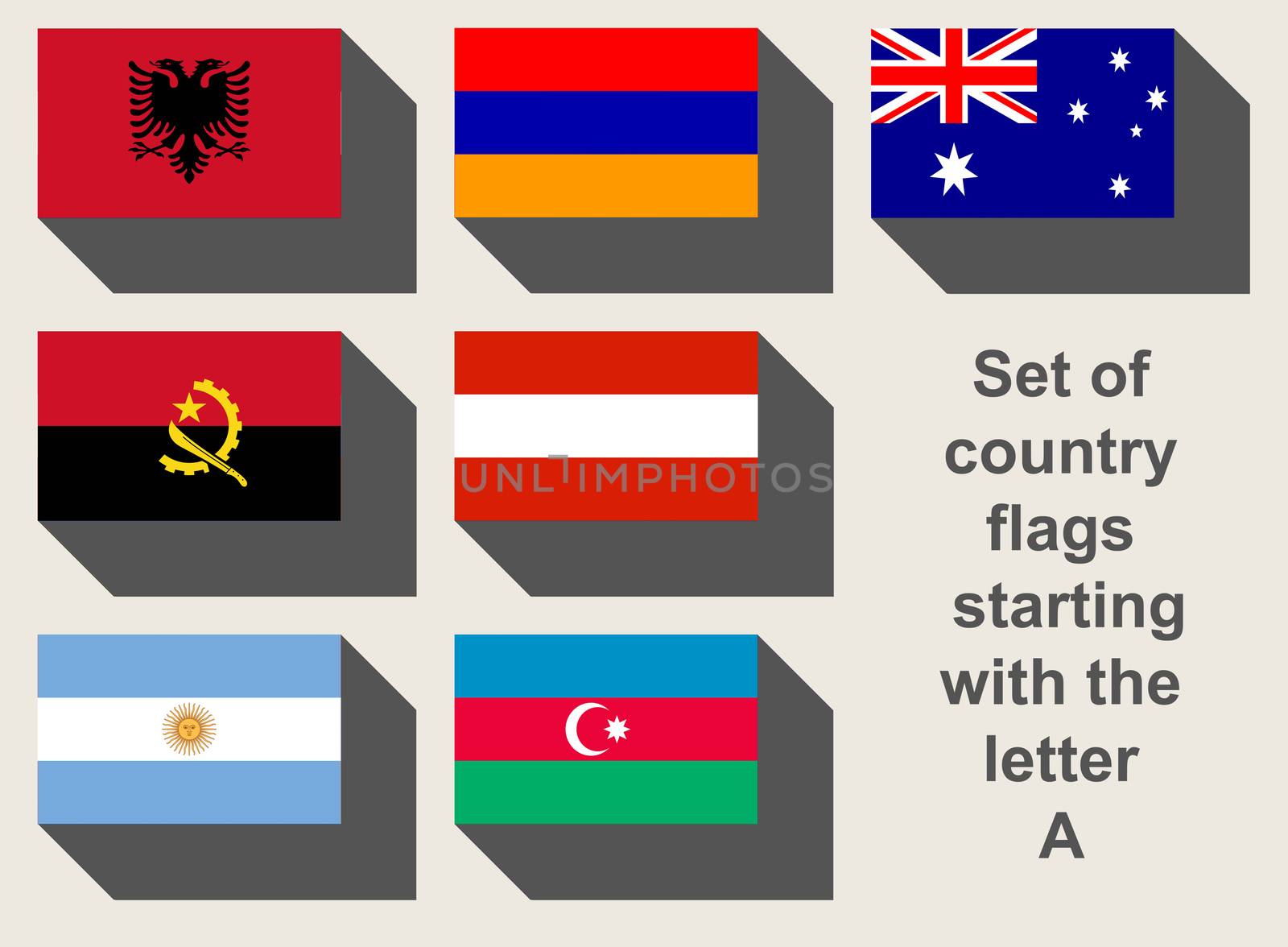 Albania flag in flat web design style.