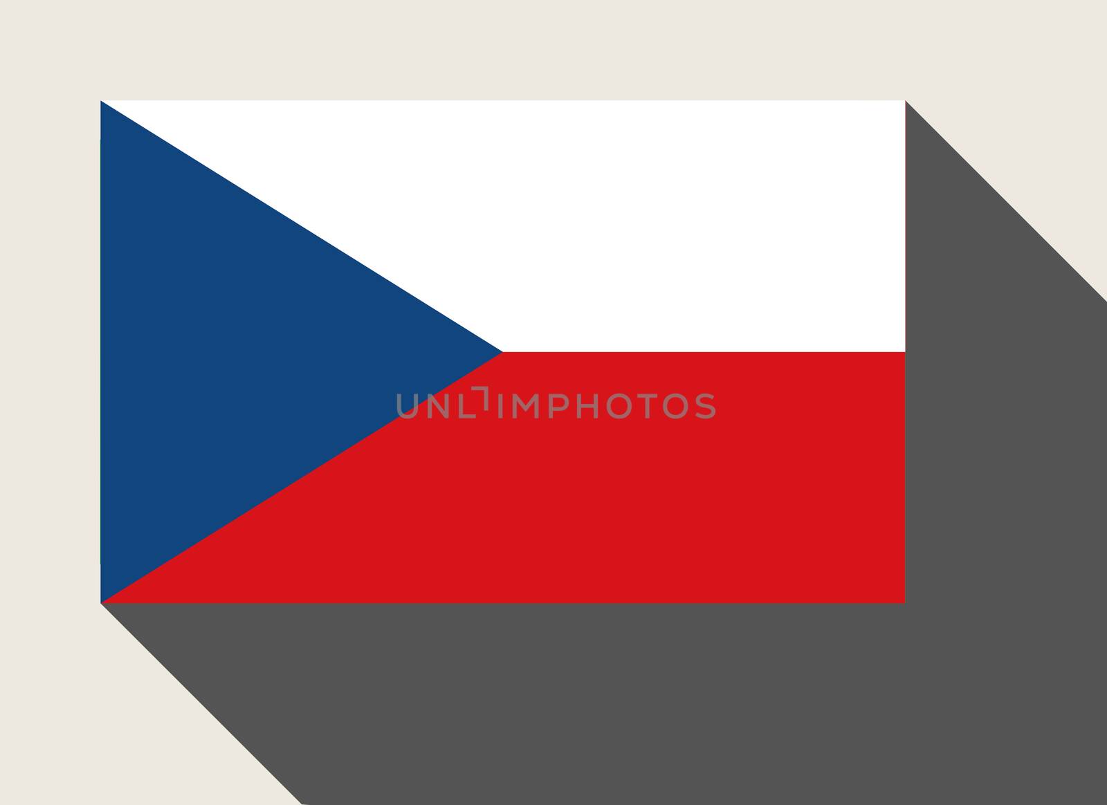 Czech Republic flag in flat web design style.