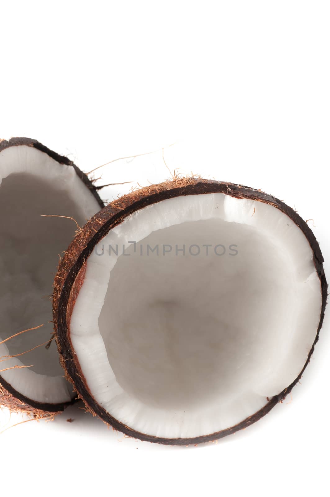 Coconut broken in half