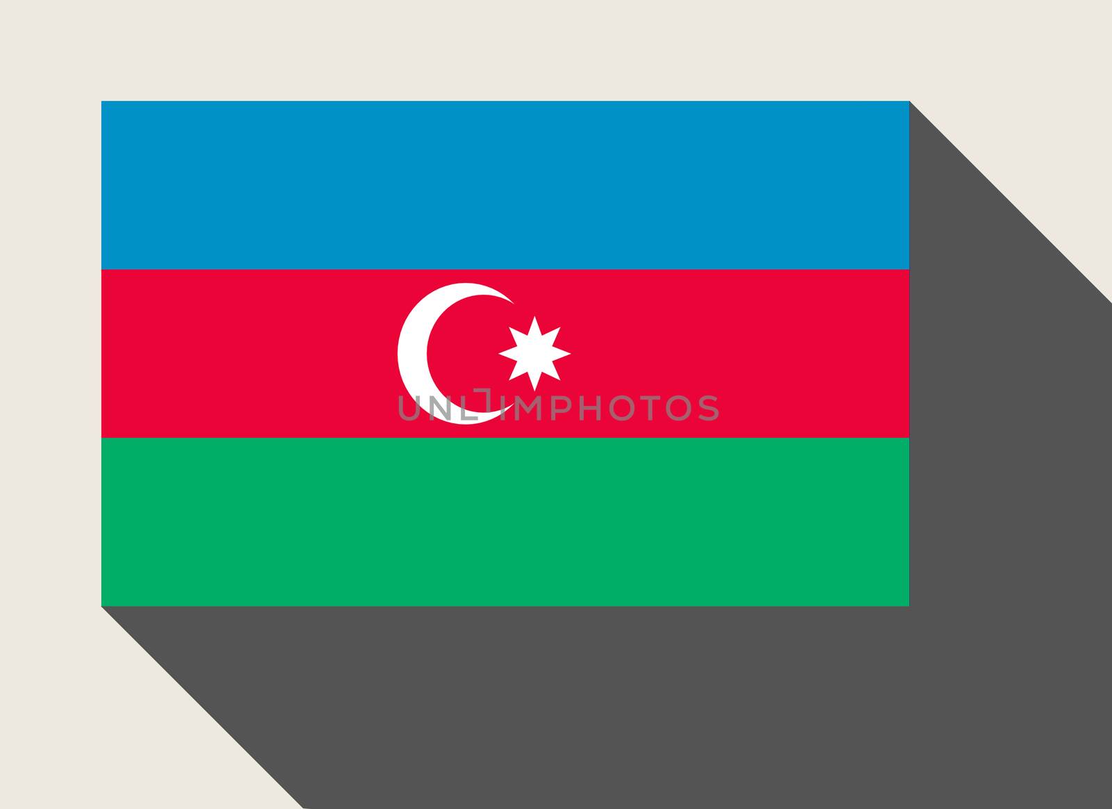 Azerbaijan flag in flat web design style.
