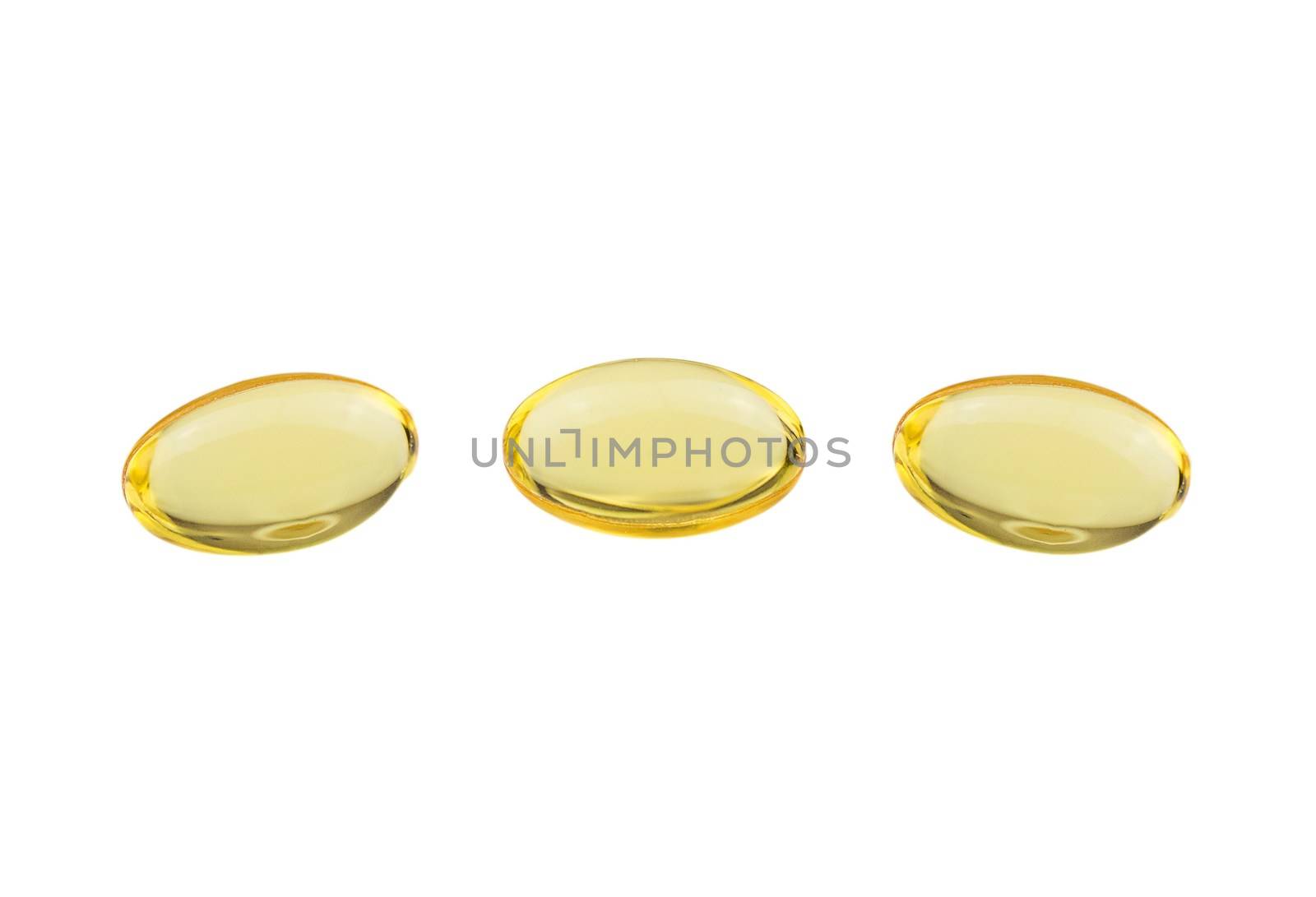 Oil pearls isolated on white background