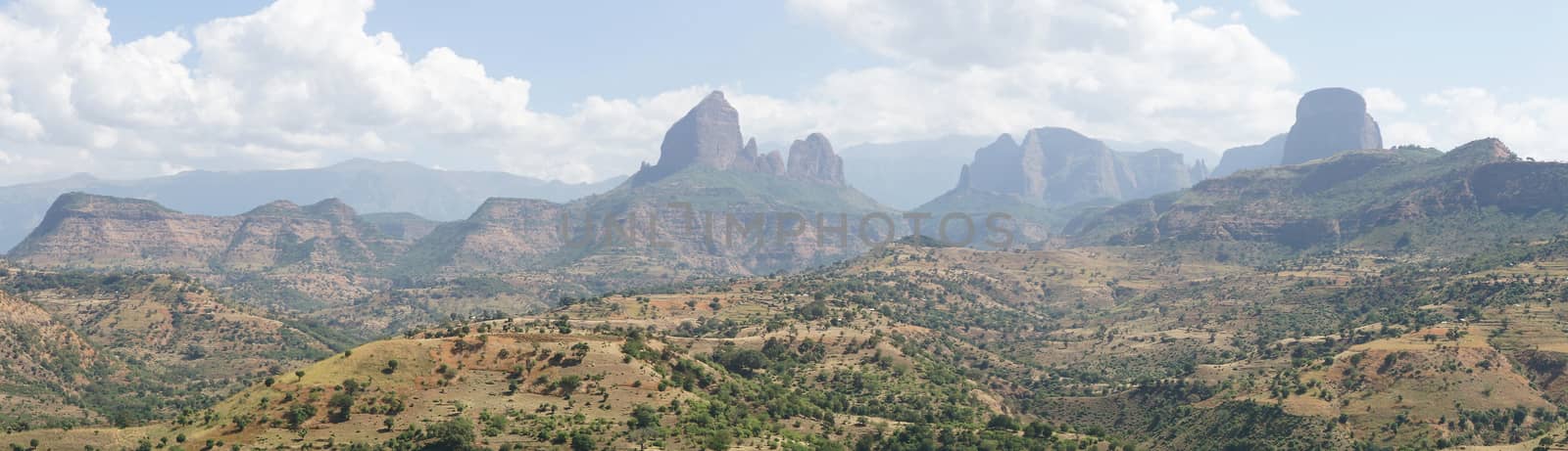 Chess pieces rocks, landscape in the north of Ethiopia, Africa